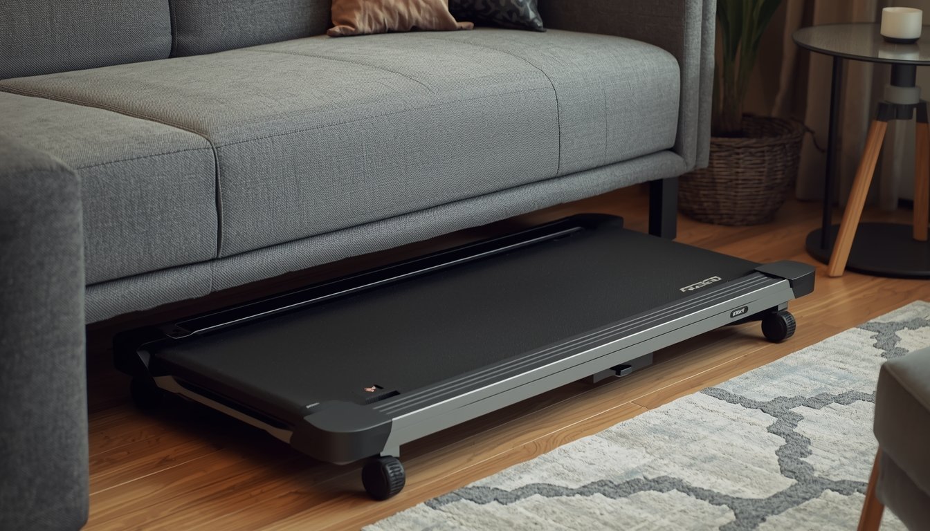 Walking pad in a shared office or apartment room