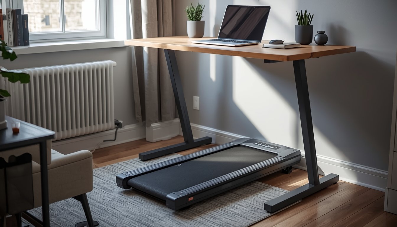 Walking pad setup for a heavier home office user
